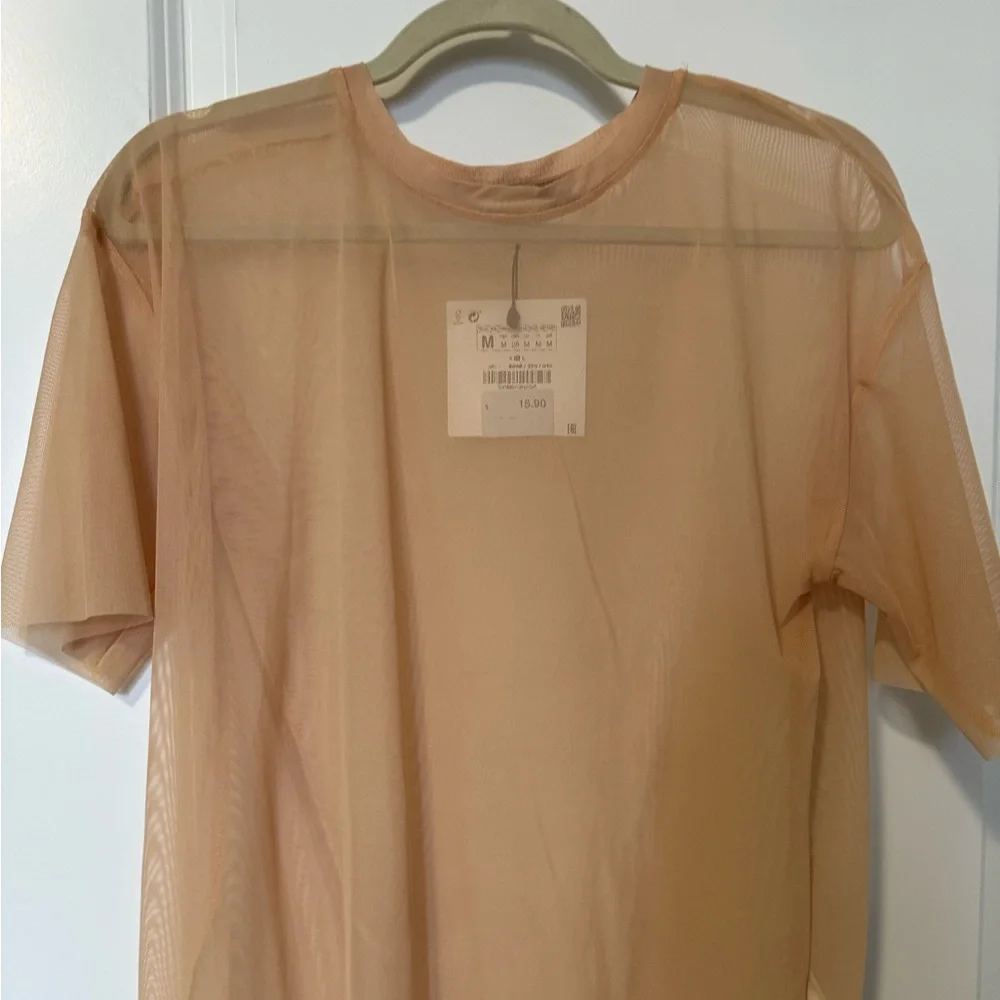 Zara Nude Sheer Top Brand New - Picture 1 of 3